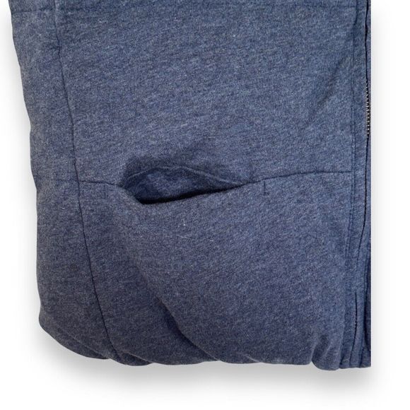 J Jill Women’s Small Blue Puffer Down Feathers Filled Zipper Front Vest Cotton - Picture 3 of 7